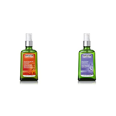 WELEDA Organic Arnica Massage Oil 100 ml & Organic Lavender Relaxing Care Oil, essential natural cosmetic massage and body oil made from lavender for care (1 x 100 ml) on sale